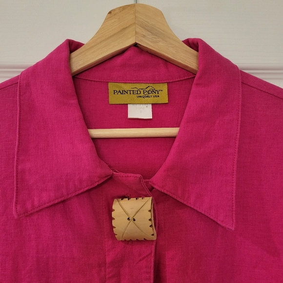 Vintage Painted Pony Fuschia Jacket, Size XL - Picture 2 of 9